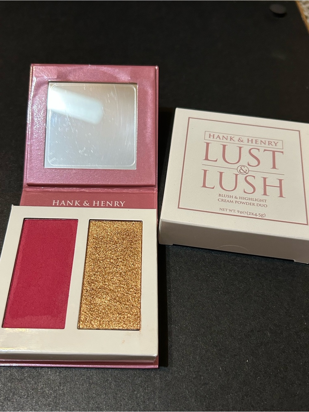 NIB Hank & Henry Lust & Lush Blush & Highlight Duo - Pink and Gold